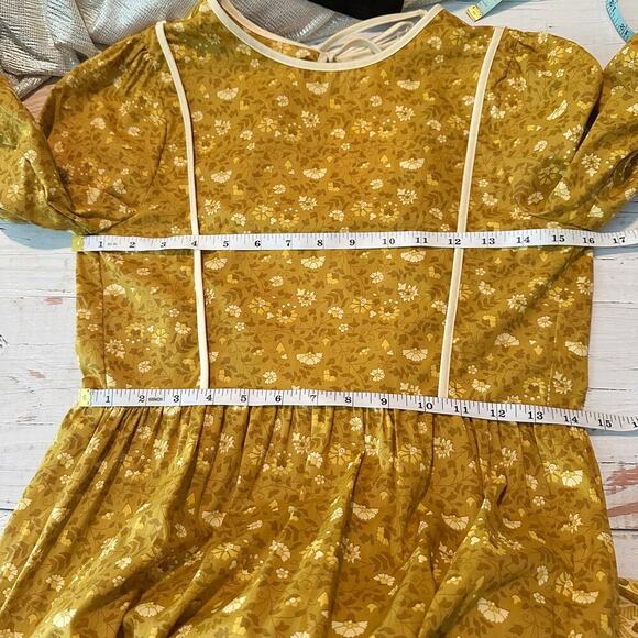 Christy Dawn Tallulah Midi Cottagecore Dress Size XS Goldenrod - Picture 12 of 14